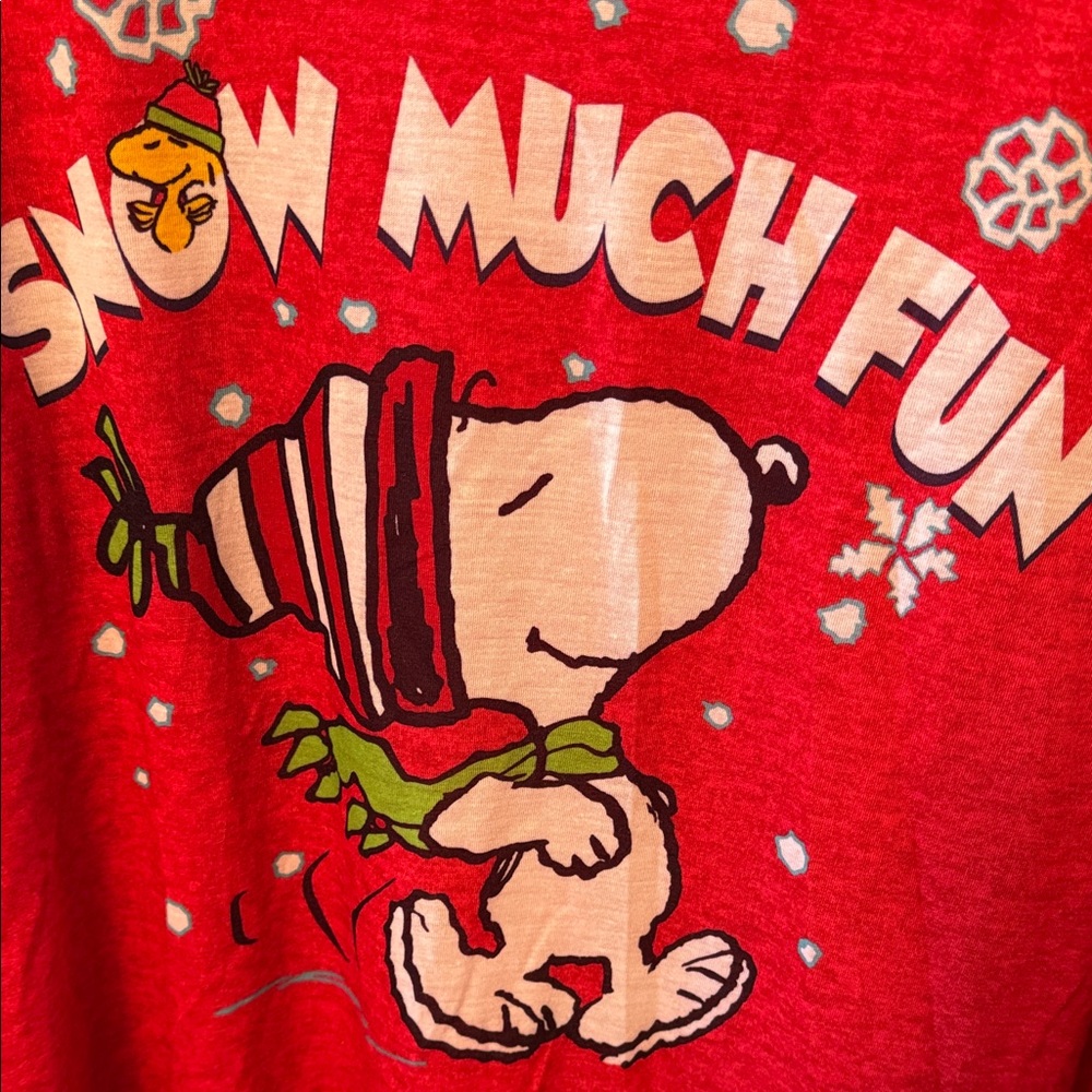 Unisex Peanuts Red Snoopy Long Sleeve Pajama set - Picture 4 of 10
